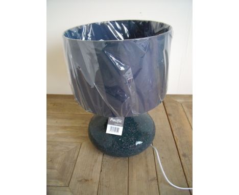 Modern ex shop display crackle glazed glass table lamp with shade