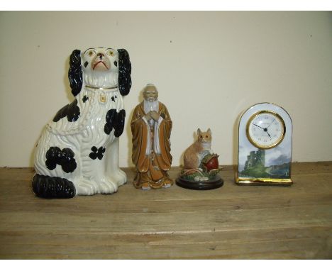 Ayshford bone china commission made by Henry Dell of Scarborough, Scarborough castle mantle clock (height 13cm), Royal Doulto