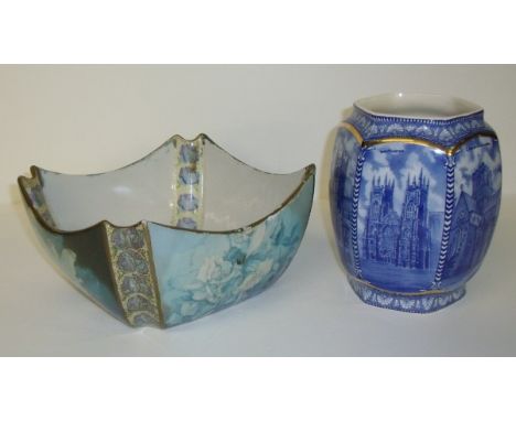 Carlton's Fantasia Ware Burslem bowl, Ringtons tea caddy and cover