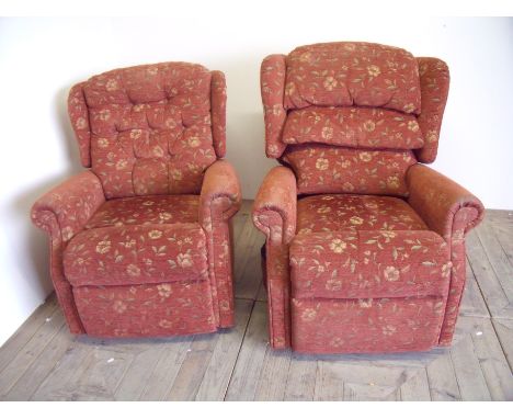 Pair of reclining arm chairs (one electric and one manual)