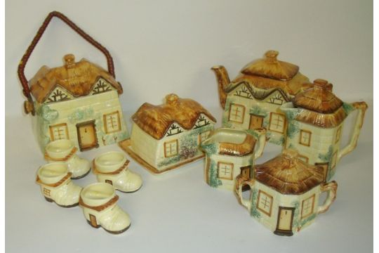 Selection Of Keele Street Pottery Cottage Ware Including Biscuit