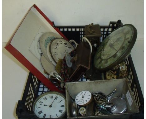 Continental silver plated pocket watch case, 1950s Smiths marble mantel timepiece with skeltonised chapter ring, various card