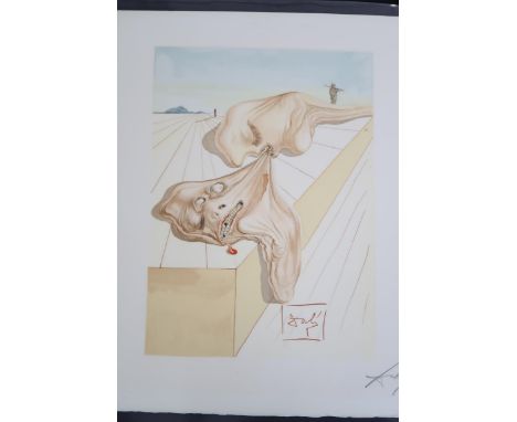 Salvador Dali - Print, unframed - Gianni Schicchis Bite Inferno - 18cm x 25cm - signed 