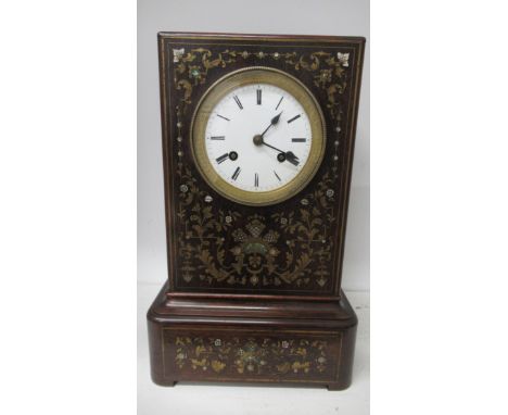 A rosewood bracket clock, early 19th century, French movement, silk suspension 