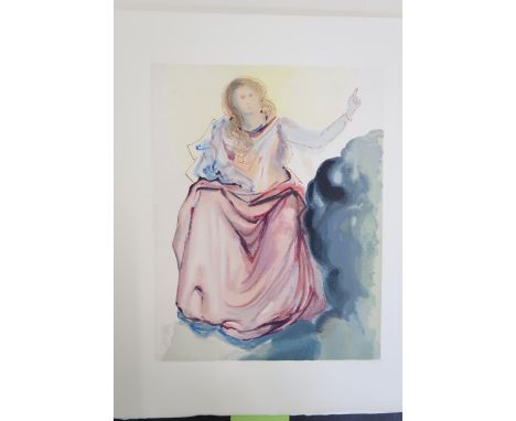 Salvador Dali - Print, unframed - Beatrice Resolves Dante's Doubts Paradise - 19cm x 24cm - unsigned 