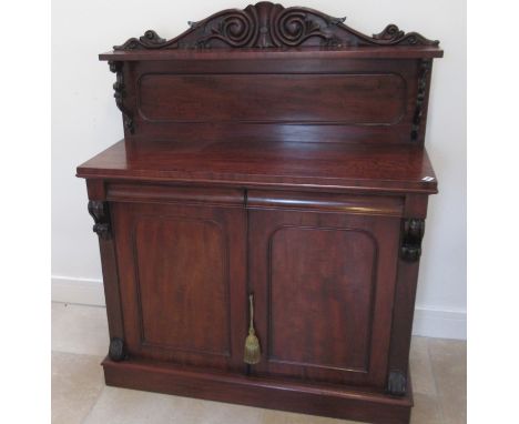 A good quality flame mahogany chiffonier with two drawers over two cupboard doors with a good patina - 110cm x 133cm high