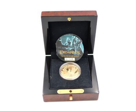 A New Zealand 10 dollar face value coin in 22ct gold - Lord of the Rings, Sauron and the One Ring - Limited Edition 48 of 15,