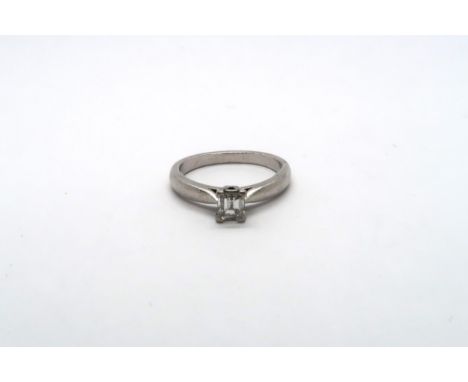 A platinum and diamond ring - approx diamond weight 0.5ct - ring size K/L - approx weight 5.37g 