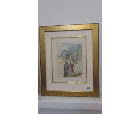 A Salvador Dali print - The Avaricious Purgatory #20 - 24cm x 18cm - in a gilt frame 