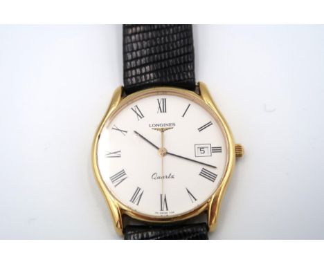 Two watches - an steel Eterna Kontiki Q together with a gold plated Longines ' Les Grandes Classiques'. Total weight 93.05 gr