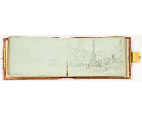 A VICTORIAN SKETCHBOOK OF DRAWINGS AND WATERCOLOURS OF A CONTINENTAL TOUR, INCLUDING SCENES AT BRUSSELS, VIEWS ON THE RHINE A