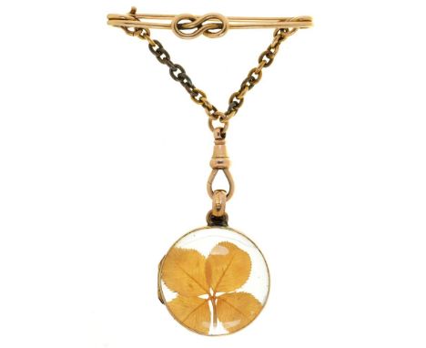 A ROCK CRYSTAL BROOCH, IN 9CT GOLD, 13G++LIGHT WEAR CONSISTENT WITH AGE