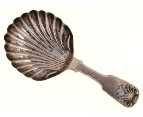 A GEORGE III SILVER CADDY SPOON, 9 CM L, NEWCASTLE 1813, 8DWTS++GOOD CONDITION