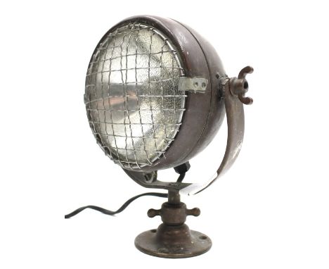 A BRASS NAVAL SEARCH LIGHT by Raydyot Ltd., 27cm high