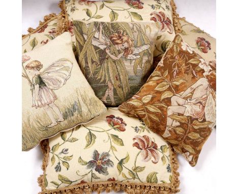 A SELECTION OF FRENCH EMBROIDERED AND TAPESTRY TASSELED EDGE CUSHIONS (a lot) 