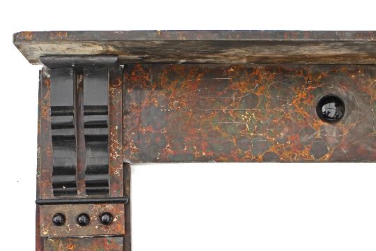 A Victorian Painted Faux Marble Slate Fire Surround With Boss