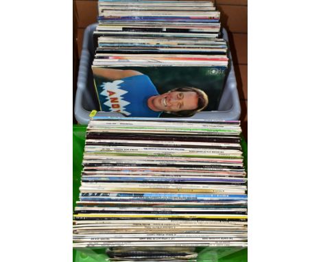 TWO TRAYS CONTAINING OVER ONE HUNDRED AND FIFTY LP'S including Del Shannon, Bob Dylan, Elvis Presley etc