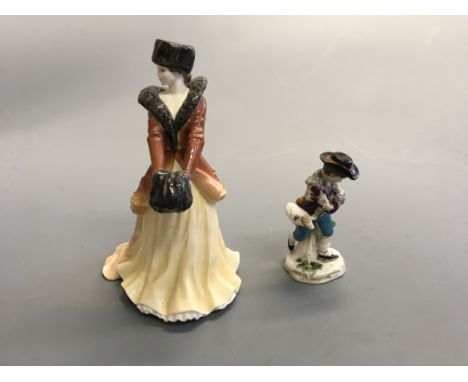 A German figurine of boy with Royal Worcester ‘Natasha’.