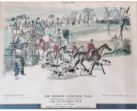 DAVID KNIGHT. Four framed, glazed limited edition signed etching prints of hunting scenes, Mr Sponge's Sporting Tour, author 