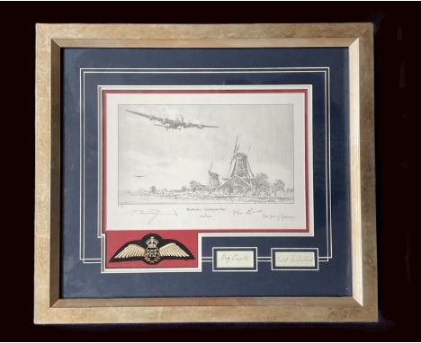 WW2 multi signed veterans print titled Dambusters Leading the Way by Robert Taylor limited 9/45 Mounted and Framed includes m