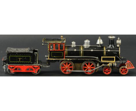 669. MARKLIN 4-4-0 CLOCKWORK LOCOMOTIVE &amp; TENDER | Gauge 1, clockwork, hand painted US market loco with cowcatcher, bell,
