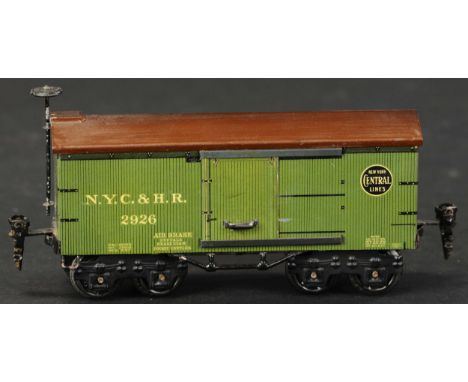 754. MARKLIN #2926 NYC &amp; HR BOX CAR | O gauge, lithographed, catalog no.2926, circa 1912. Provenance: Paul Cole Collectio