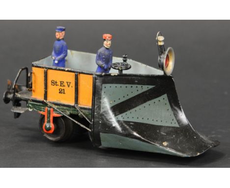 504. MARKLIN GAUGE I SNOW PLOW | Gauge 1, hand painted, catalog no.1888/1, circa 1908. Provenance: Paul Cole Collection. | 8"