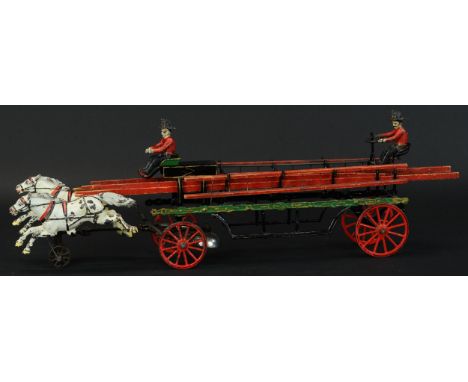 256. PRATT &amp; LETCHWORTH HOOK AND LADDER WAGON | The largest of the series of P&amp;L fire brigade toys, the ladder wagon 