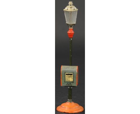 673. RARE MARKLIN POST BOX LAMP POST | Hand painted, marked "U.S. Mail," circa 1904, all original. Provenance: Paul Cole Coll