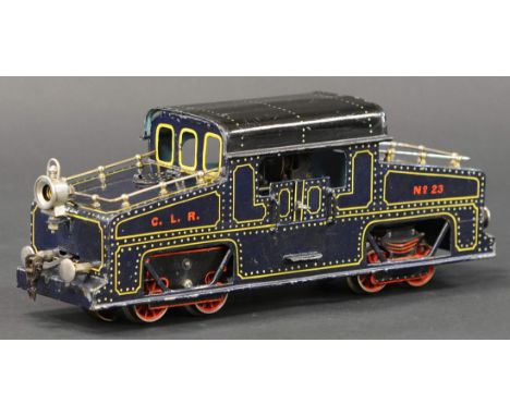 528. MARKLIN CLR TUNNEL LOCOMOTIVE | Gauge 1, electric, hand painted in an attractive dark blue, hand painted rivet details t