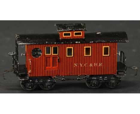 755. MARKLIN NYC &amp; HR EIGHT WHEEL CABOOSE | O gauge, hand painted, features Marklin's American spec couplers that are com