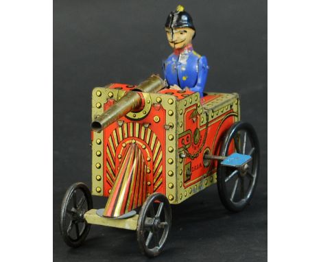 12. GERMAN ARMORED TRUCK | Attributed to Gustav Giillischewski, brilliant colors and detail to lithograph vehicle, hand paint