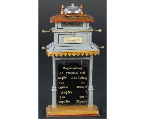 665. MARKLIN NO. 2082 DELAY INDICATOR BOARD | Hand painted, very rare and ornate delay indicator board with writing for the G