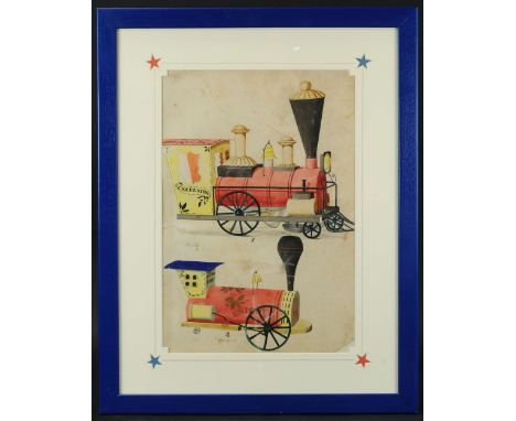 330. ORIGINAL FRAMED GEORGE BROWN SKETCHS | From the famous sketchbook, it is said the George Brown did the line drawings and