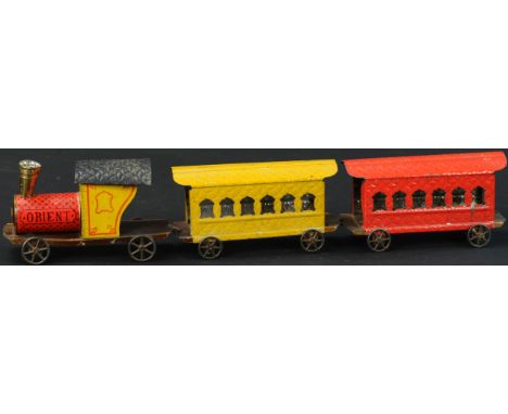 333. FALLOWS ORIENT PASSENGER TRAIN SET | Top paint condition appears on this later toy by Philadelphia based company, patter