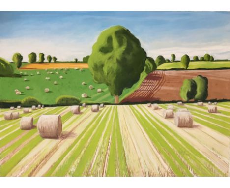 Bales at Hardley, August 2019 pastel on paper 58 x 76cm Footnote: Cornelia is a landscape painter based in East Anglia. She t