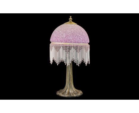 1920's Style Table Lamp of Pleasing Form with a Glass Shade. 