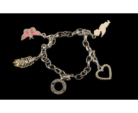 Thomas Sabo Silver Charm Bracelet, Genuine Thomas Sabo Bracelet, Each Charm Is Stamped and Fully Hallmarked for Silver. Pleas