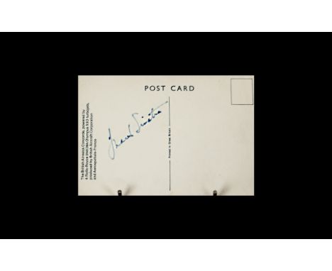 Genuine Original Frank Sinatra Signature on British Airways postcard of Concorde flight.  Circa  1960s.  (First Concorde flig