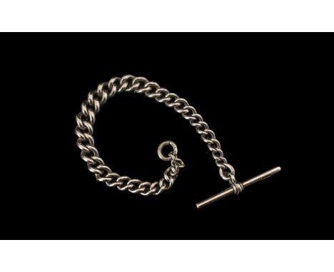 Solid Silver Albert Chain, Stamped on Every Link, Fully Hallmarked. 7 Inches. Please See Image. 