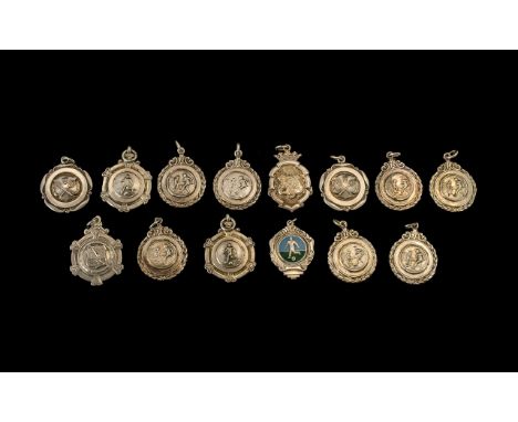 Collection of Vintage Football Medals, Very Good Condition of Early Football Medals ( 14 ) In Total. Please See Accompanying 