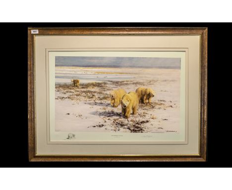 David Shepherd OBE Pencil Signed Limited Edition Print No. 832/1500.  Titled 'Lone Wanderers of the Artic' with blind stamp. 