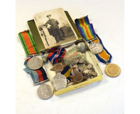 First World War medal pair comprising: War Medal and Victory Medal awarded to 195798 Spr.A.Powell.RE, together with a Second 