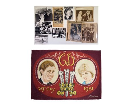 Diana Princess of Wales - Large collection of memorabilia and ephemera to include; pictorial wall hanging rug commemorating t