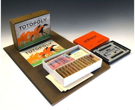 Vintage 'The Great Race Game' Totopoly board game, together with Autobridge 'Play Yourself' bridge game set (contents uncheck