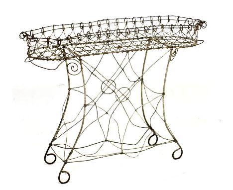Vintage wirework flower trough, 101cm wide  