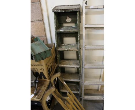 Pair of wooden step ladders