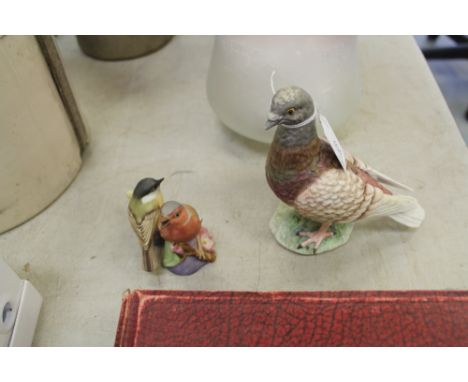Goebel pigeon & 2 Worcester birds