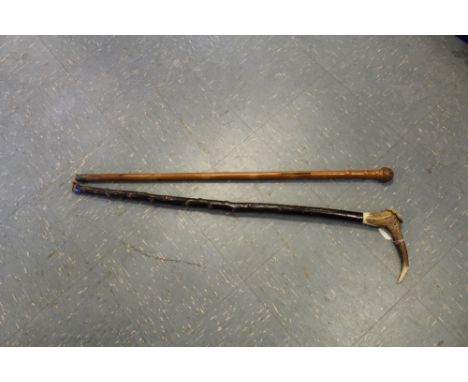 Antler handled stick and other stick