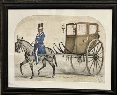 A.A. Bonnaffe (active in Peru c.1845-57), A Carriage, coloured lithograph, inscribed "Lima 1856" and initialled within th epl